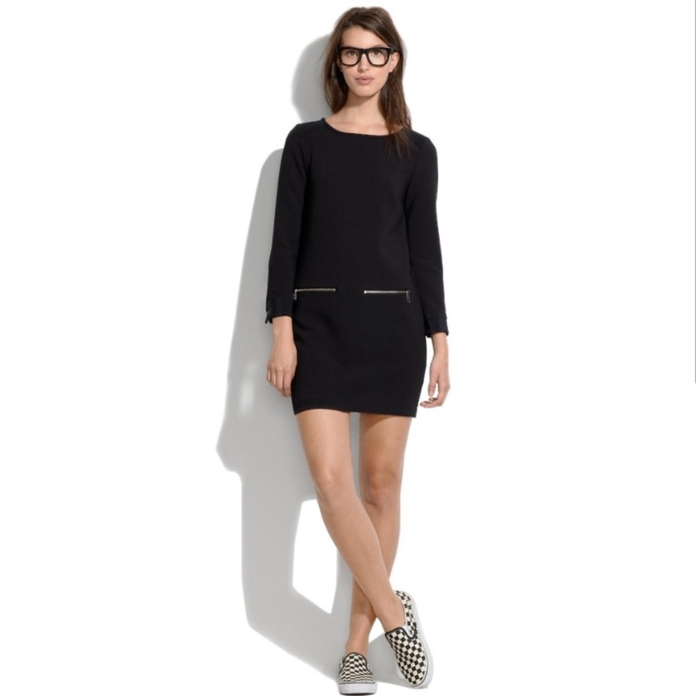 Madewell • Black Zipper Shift Dress